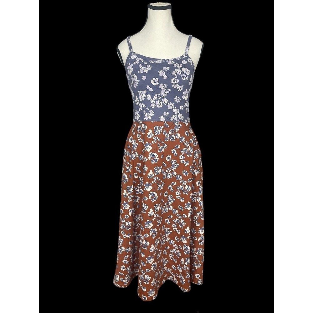 Pact Fit & Flare Floral Midi Dress Womens S Stretch Casual Beach Cottagecore - Picture 3 of 10